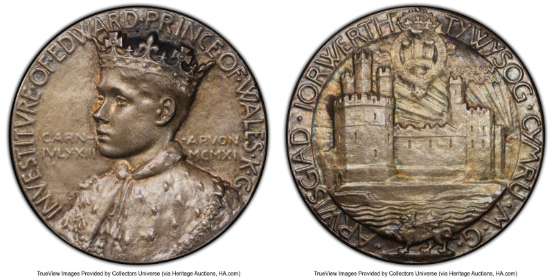 George V silver Specimen "Prince Edward" Medal 1911 SP63 PCGS, Eimer-1925. 35mm....