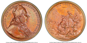 Papal States. Benedict XIV bronzed Specimen "Restoration of the Hospital of San Spirito" Medal 1745-Dated UNC Details (Graffiti) SP Genuine PCGS, Bart...