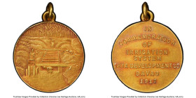 "Davao Irrigation System" gold Medal 1917 AU58 PCGS, 25mm. 14.21gm. Sold with a 1985 hand-written letter by Aldo P. Basso describing this newly discov...