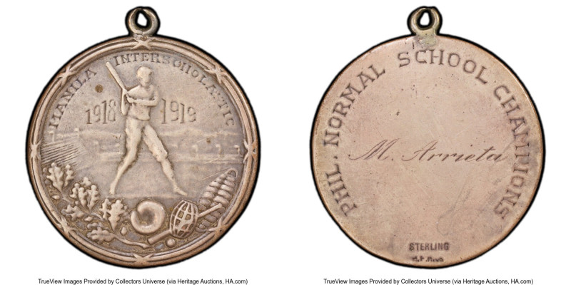 USA Administration silver "Normal School Champions - M. Arrieta" Medal 1919 VF30...