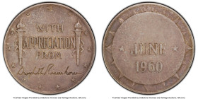Republic silver "With Appreciation From Dwight D. Eisenhower" Medal 1960 AU58 PCGS, Honeycutt-525, Basso-898. 33mm. Accompanied by collector's envelop...