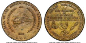 Republic silver "Cagayan Valley Railroad" Medal 1961 UNC Details (Environmental Damage) PCGS, Honeycutt-545, Basso-900. 40mm. Accompanied by collector...