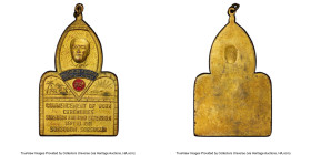 Republic gilt Uniface "Sorsogon Railroad Extension" Medal 1961 AU58 PCGS, Honeycutt-Unl., Basso-Unl. 39 x 65mm. Accompanied by old collector's tag. Pr...