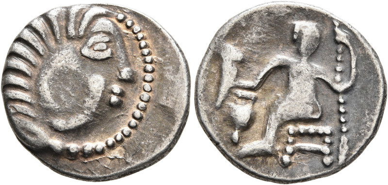 LOWER DANUBE. Uncertain tribe. Circa 2nd-1st centuries BC. Drachm (Silver, 17 mm...