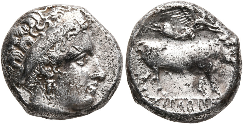 CAMPANIA. Neapolis. 350-325 BC. Didrachm or Nomos (Silver, 18 mm, 7.36 g, 9 h). ...