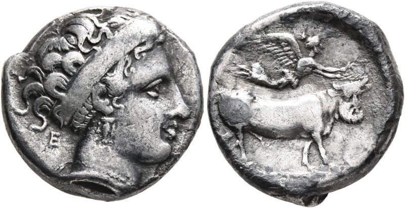 CAMPANIA. Neapolis. 350-325 BC. Didrachm or Nomos (Silver, 20 mm, 7.09 g, 9 h). ...