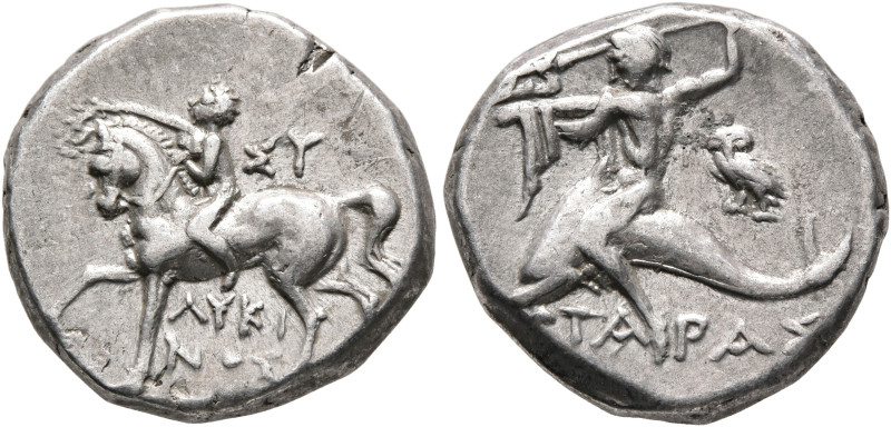 CALABRIA. Tarentum. Circa 272-240 BC. Didrachm or Nomos (Silver, 18 mm, 6.63 g, ...