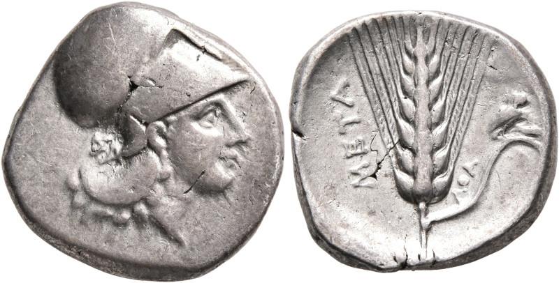 LUCANIA. Metapontion. Circa 330-290 BC. Didrachm or Nomos (Silver, 21 mm, 7.79 g...