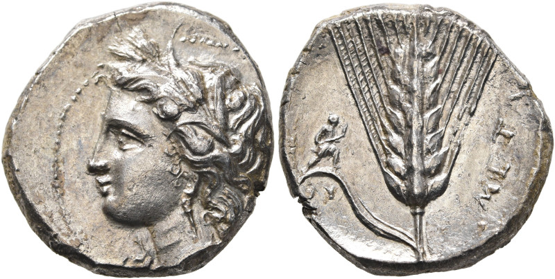 LUCANIA. Metapontion. Circa 330-290 BC. Nomos (Silver, 21 mm, 7.54 g, 12 h). Hea...