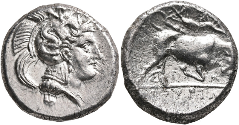 LUCANIA. Thourioi. Circa 350-300 BC. Nomos (Silver, 20 mm, 7.71 g, 2 h). Head of...