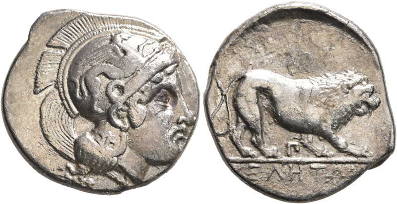 LUCANIA. Velia. Circa 340-334 BC. Didrachm or Nomos (Silver, 22 mm, 7.43 g, 9 h)...