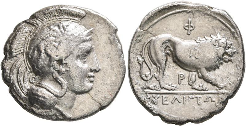 LUCANIA. Velia. Circa 340-334 BC. Didrachm or Nomos (Silver, 23 mm, 7.26 g, 9 h)...