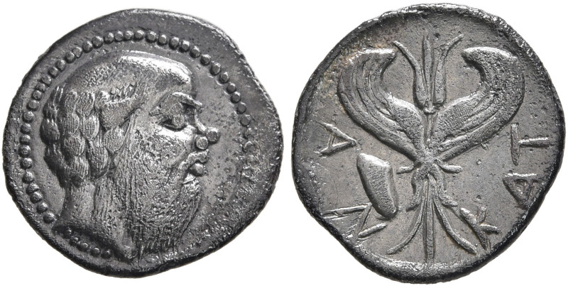 SICILY. Katane. Circa 430-415/3 BC. Litra (Silver, 12 mm, 0.73 g, 2 h). Balding ...