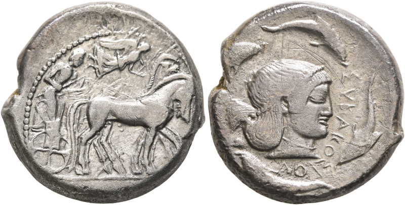 SICILY. Syracuse. Deinomenid Tyranny, 485-466 BC. Tetradrachm (Silver, 24 mm, 16...