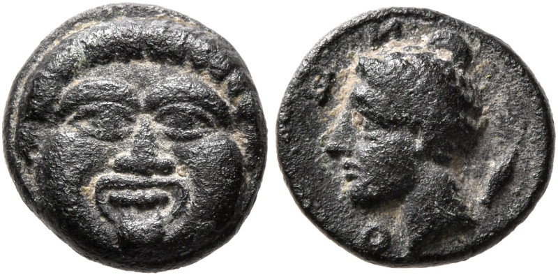 MACEDON. Neapolis. Circa 375-350 BC. Chalkous (Bronze, 10 mm, 1.43 g, 4 h). Faci...