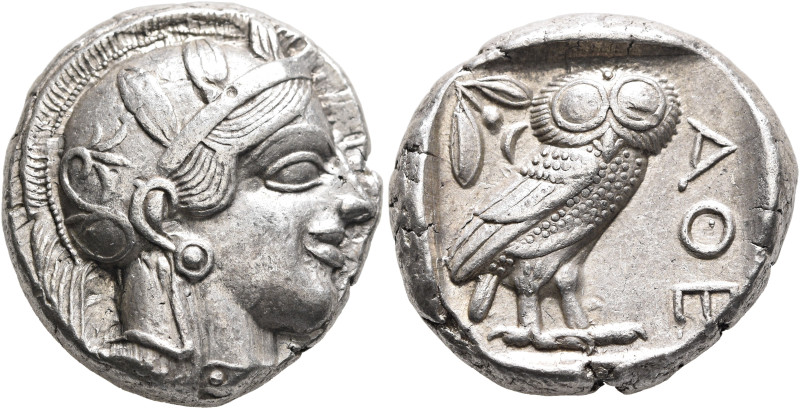 ATTICA. Athens. Circa 440s-430s BC. Tetradrachm (Silver, 23 mm, 17.19 g, 3 h). H...