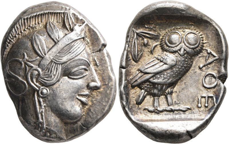 ATTICA. Athens. Circa 430s-420s BC. Tetradrachm (Silver, 27 mm, 17.19 g, 6 h). H...