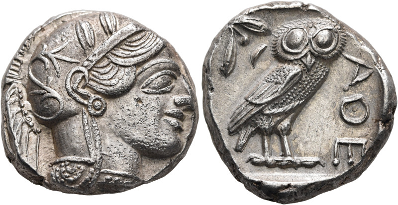 ATTICA. Athens. Circa 420s-404 BC. Tetradrachm (Silver, 24 mm, 17.13 g, 10 h). H...