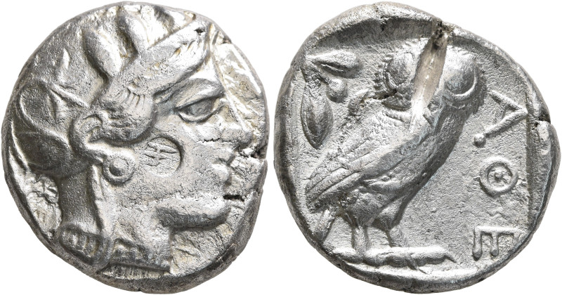 ATTICA. Athens. Circa 420s-404 BC. Tetradrachm (Silver, 25 mm, 16.86 g, 8 h). He...