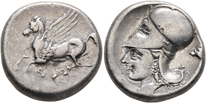 CORINTHIA. Corinth. Circa 375-300 BC. Stater (Silver, 20 mm, 8.53 g, 4 h). Ϙ Peg...