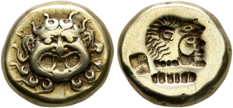 LESBOS. Mytilene. Circa 521-478 BC. Hekte (Electrum, 9 mm, 2.49 g, 6 h). Facing ...