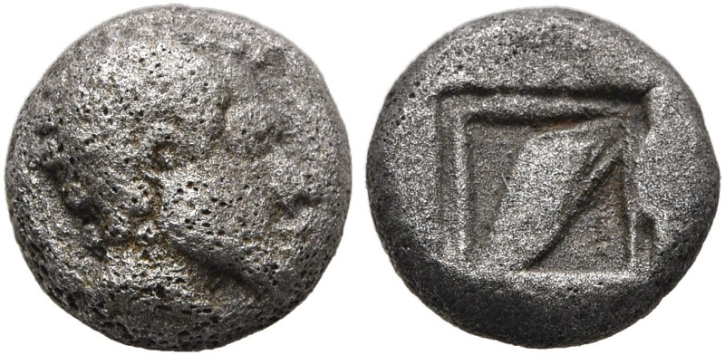 LESBOS. Uncertain mint. Circa 550-480 BC. 1/12 Stater (Billon, 7 mm, 0.82 g, 11 ...