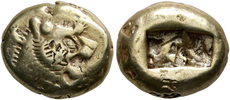 KINGS OF LYDIA. Alyattes to Kroisos, circa 610-546 BC. Trite (Electrum, 13 mm, 4...