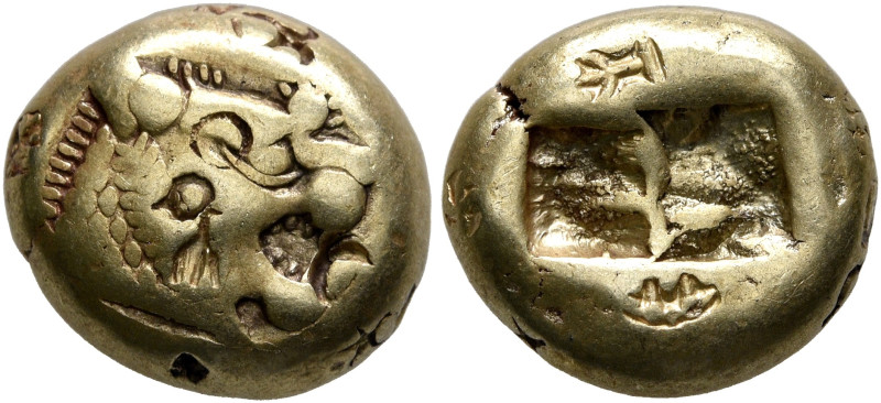 KINGS OF LYDIA. Alyattes to Kroisos, circa 610-546 BC. Trite (Electrum, 12 mm, 4...