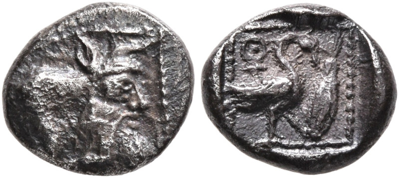 CILICIA. Mallos. Circa 425-385 BC. Obol (Silver, 9 mm, 0.70 g, 7 h). Forepart of...