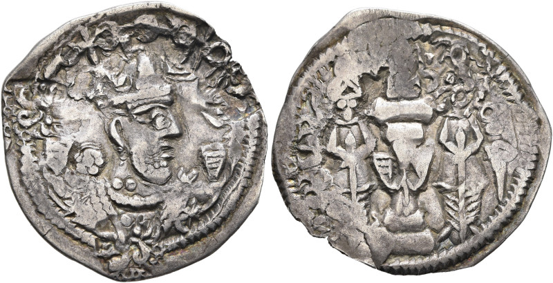 LOCAL ISSUES, Chaganiyan. Late 6th-7th centuries. Drachm (Silver, 24 mm, 2.52 g,...