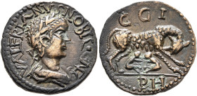 MYSIA. Parium. Valerian II, Caesar, 256-258. Assarion (Bronze, 19 mm, 4.87 g, 7 h). VALERIANVS NOBIL CAES Laureate and draped bust of Valerian II to r...