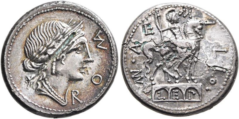 Man. Aemilius Lepidus, 114-113 BC. Denarius (Subaeratus, 20 mm, 3.33 g, 12 h), a...