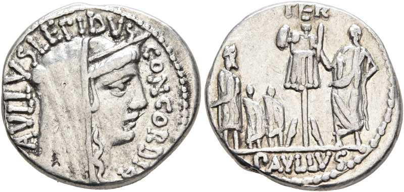 L. Aemilius Lepidus Paullus, 62 BC. Denarius (Silver, 18 mm, 3.87 g, 5 h), Rome....