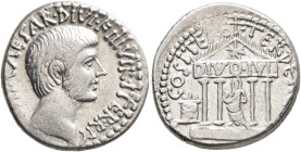 Octavian, 44-27 BC. Denarius (Silver, 19 mm, 3.99 g, 6 h), mint moving with Octavian in central or southern Italy, 36 BC. [I]MP•CAESAR•DIVI•F•III•VIR•...