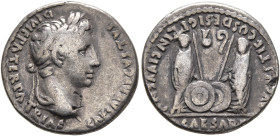 Augustus, 27 BC-AD 14. Denarius (Silver, 18 mm, 3.55 g, 5 h), Lugdunum, 2 BC-AD 4. CAESAR AVGVSTVS DIVI F PATER PATRIAE Laureate head of Augustus to r...