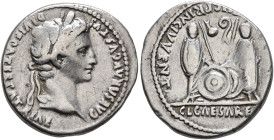 Augustus, 27 BC-AD 14. Denarius (Silver, 18 mm, 3.64 g, 11 h), Lugdunum, 2 BC-AD 4. CAESAR AVGVSTVS DIVI F PATER PATRIAE Laureate head of Augustus to ...