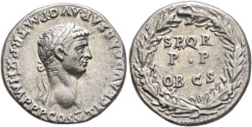 Claudius, 41-54. Denarius (Silver, 17 mm, 3.77 g, 10 h), Rome, 51-52. TI CLAVD CAESAR•AVG P•M TR•P•XI IMP P P COS V Laureate head of Claudius to right...