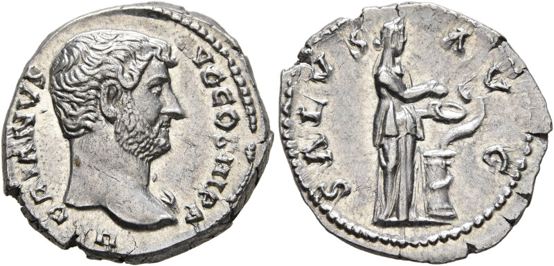 Hadrian, 117-138. Denarius (Silver, 18 mm, 3.59 g, 7 h), Rome, 133-circa 135. HA...