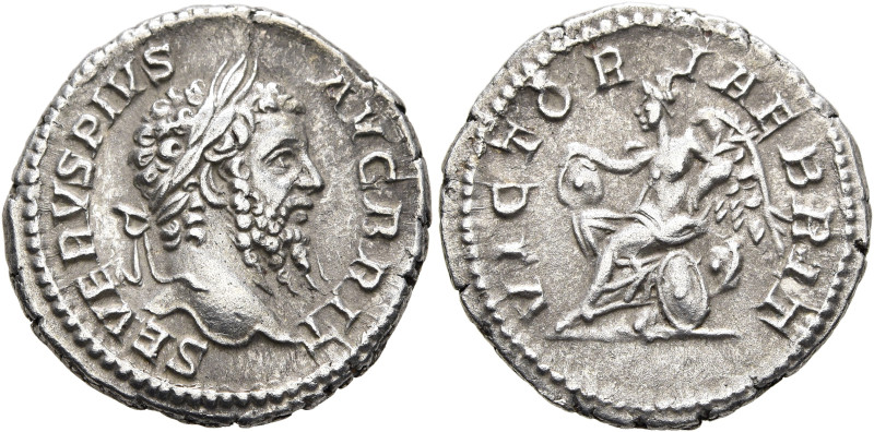 Septimius Severus, 193-211. Denarius (Silver, 17 mm, 3.21 g, 1 h), Rome, 210-211...