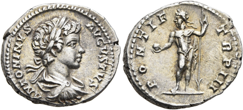 Caracalla, 198-217. Denarius (Silver, 18 mm, 3.21 g, 1 h), Rome, 200. ANTONINVS ...