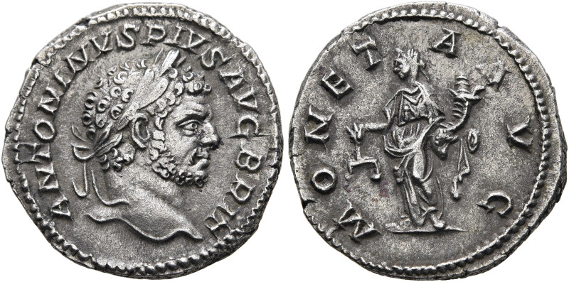 Caracalla, 198-217. Denarius (Silver, 17 mm, 3.20 g, 12 h), Rome, 210-213. ANTON...