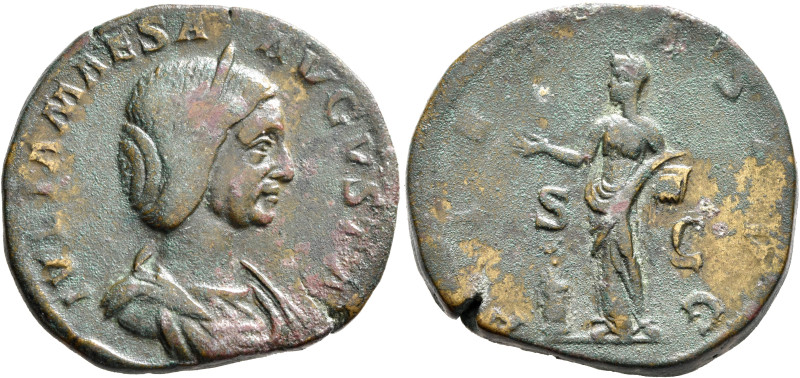 Julia Maesa, Augusta, 218-224/5. Sestertius (Orichalcum, 31 mm, 20.44 g, 12 h), ...