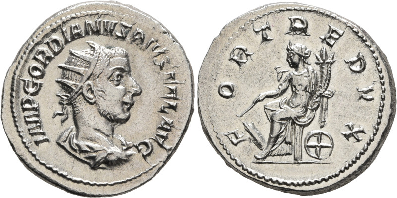 Gordian III, 238-244. Antoninianus (Silver, 23 mm, 4.49 g, 1 h), Rome, 243-244. ...