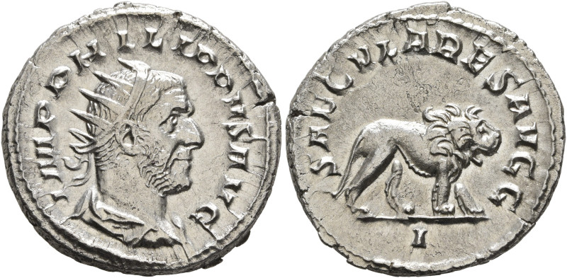 Philip I, 244-249. Antoninianus (Silver, 22 mm, 4.62 g, 12 h), Rome, 248. IMP PH...