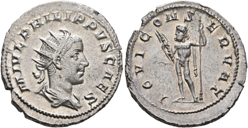 Philip II, as Caesar, 244-247. Antoninianus (Silver, 23 mm, 4.70 g, 6 h), Rome (...