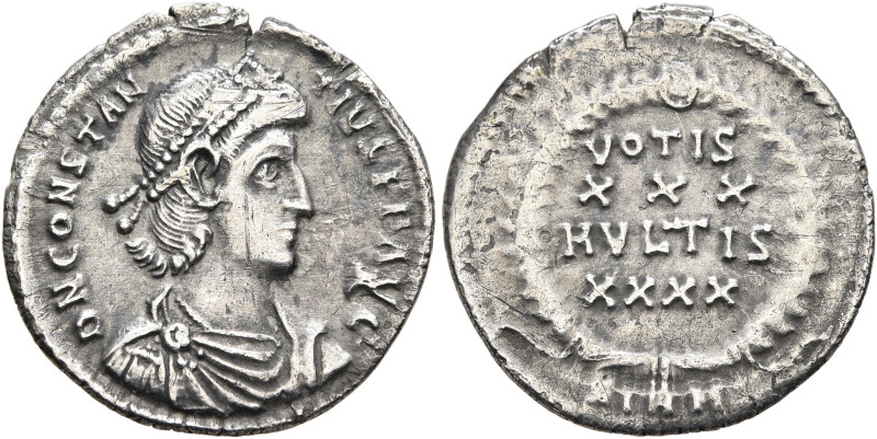 Constantius II, 337-361. Siliqua (Silver, 18 mm, 1.74 g, 12 h), Sirmium, 355-361...