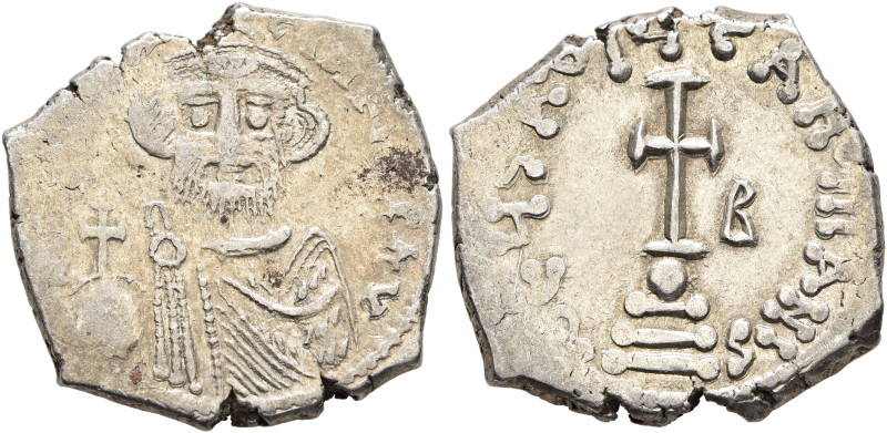 Constans II, 641-668. Hexagram (Silver, 21 mm, 5.33 g, 7 h), Constantinopolis, 6...