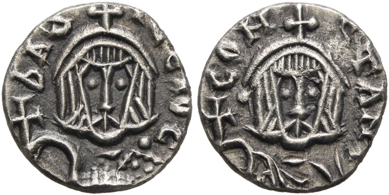 Basil I the Macedonian, with Constantine, 867-886. Tremissis (?) (Electrum, 11 m...