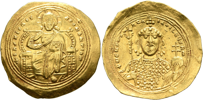 Constantine IX Monomachus, 1042-1055. Histamenon (Gold, 28 mm, 4.39 g, 6 h), Con...