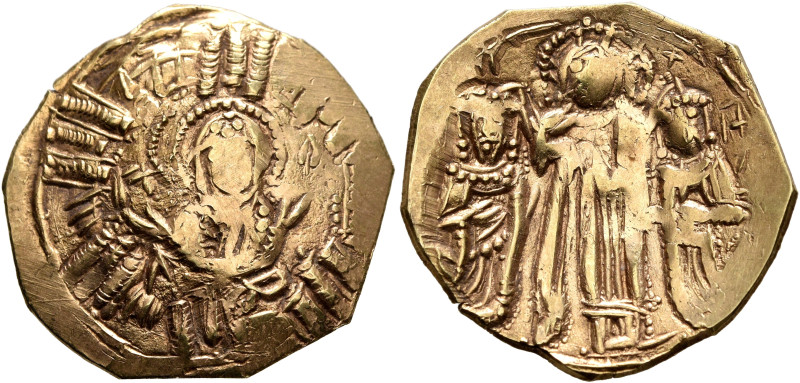 Andronicus II Palaeologus, with Michael IX, 1282-1328. Hyperpyron (Electrum, 23 ...